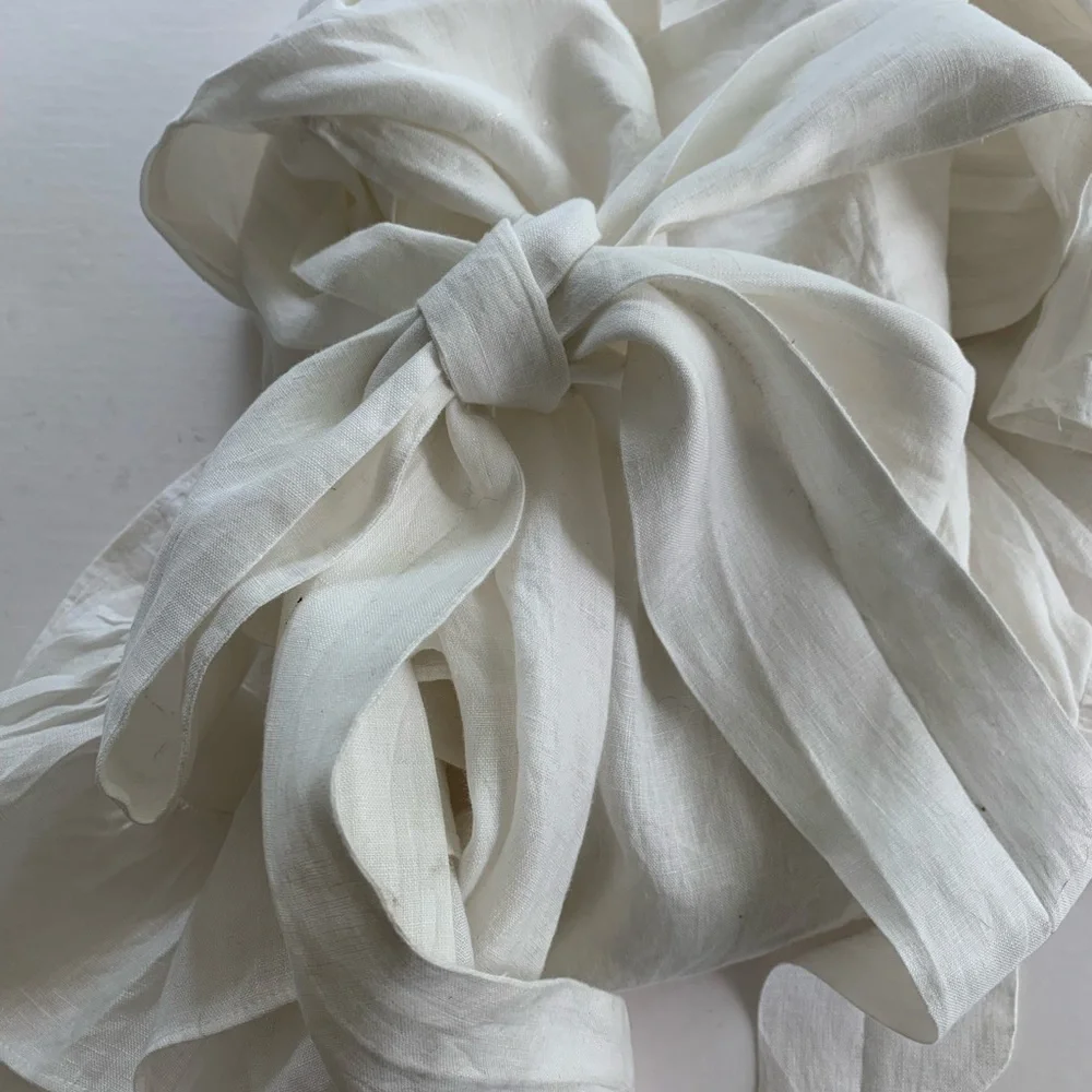 Linen Ruffle Wrap Dress - Picture 5 of 7